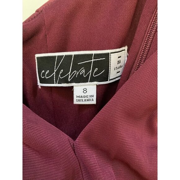 David's Bridal Celebrate F20052 Spaghetti Strap Mesh Cross Waist Dress Size 8 - Picture 12 of 15